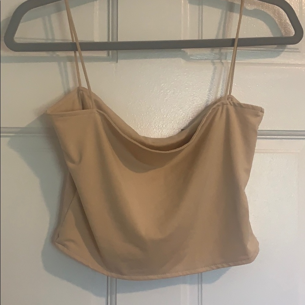 Simple tan crop top